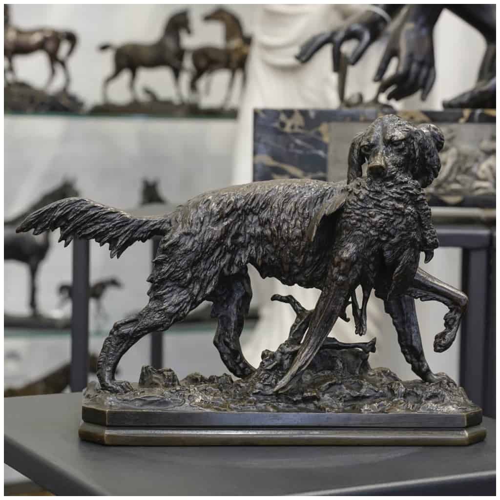 Sculpture – Pheasant Dog By Christophe Fratin (1801-1864) – Bronze 3