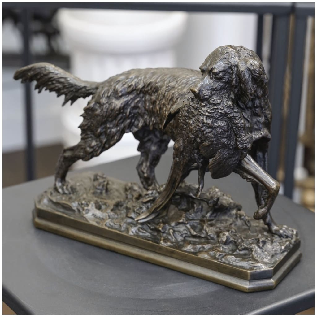 Sculpture – Pheasant Dog By Christophe Fratin (1801-1864) – Bronze 8