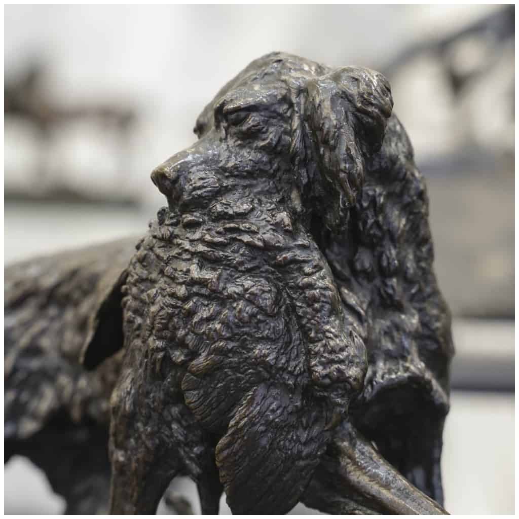 Sculpture – Chien Au Faisan Par Christophe Fratin (1801-1864) – Bronze 5