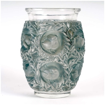 1939 René Lalique – Bagatelle Vase White Glass With Blue Patina