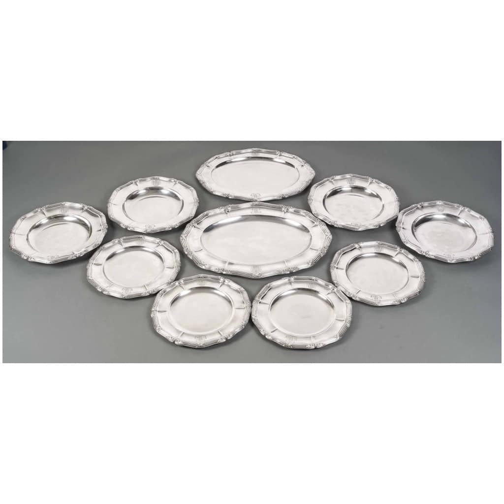 GUSTAVE ODIOT – SET OF TEN STERLING SILVER DISHES XIXTH CENTURY 4