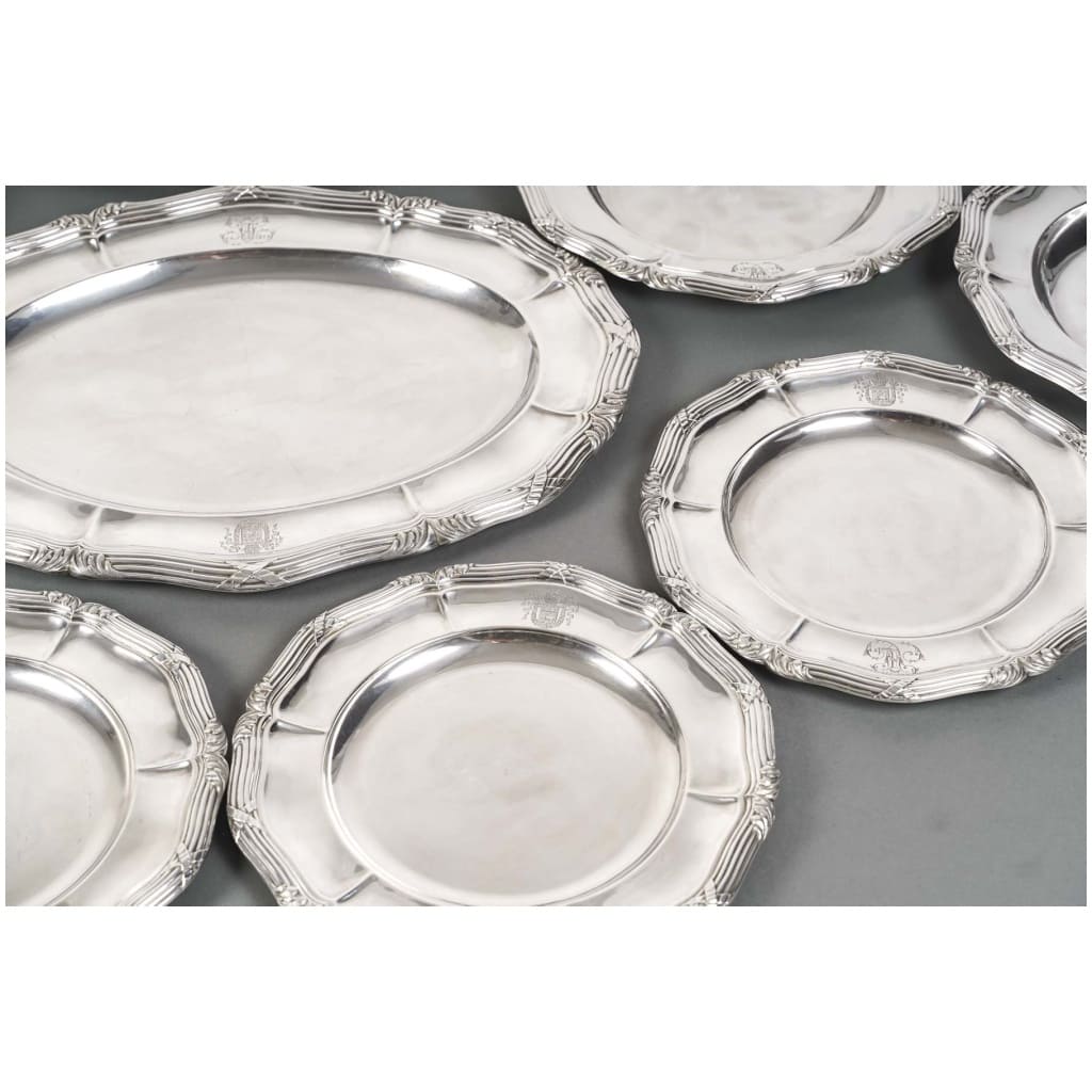 GUSTAVE ODIOT – SET OF TEN STERLING SILVER DISHES XIXTH CENTURY 5