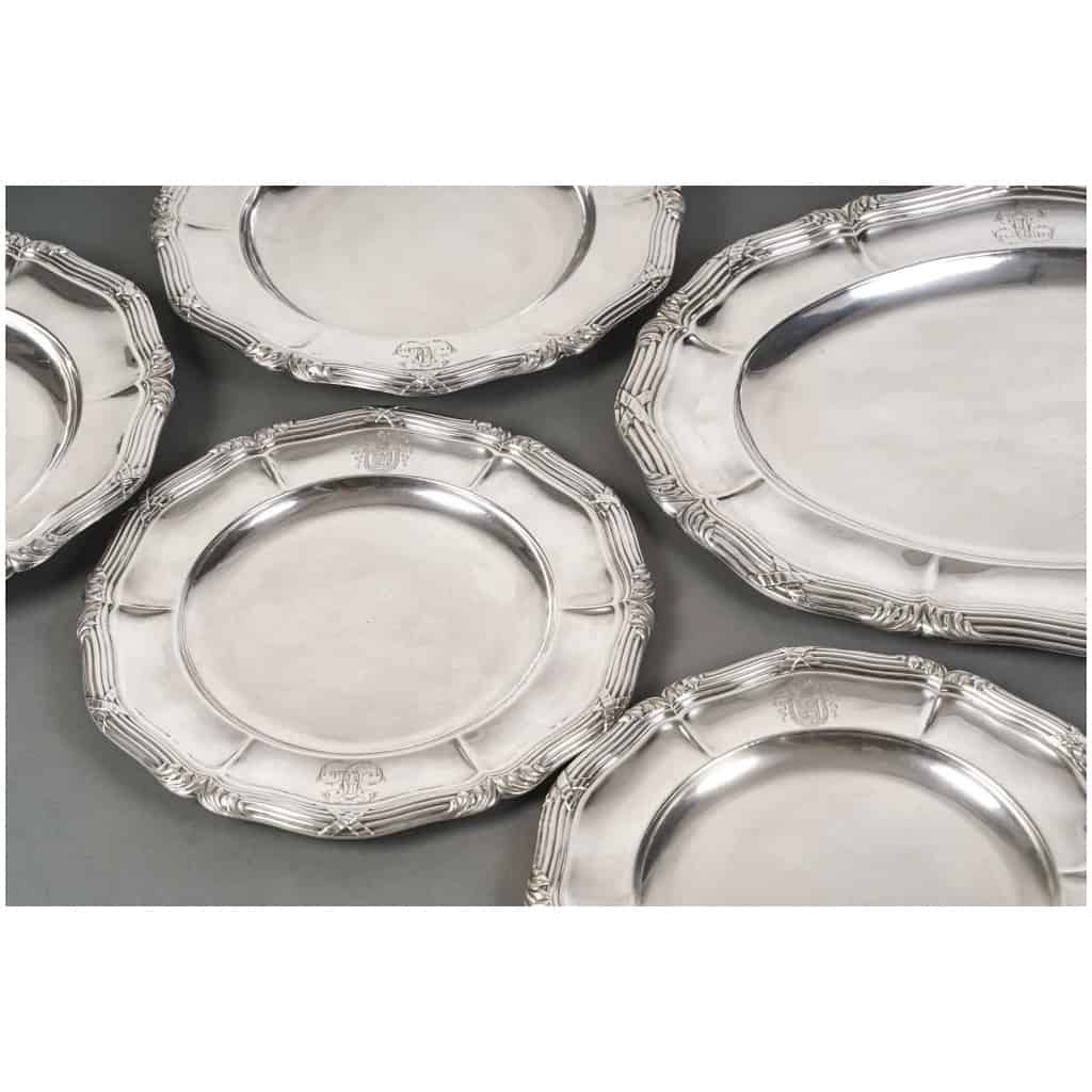 GUSTAVE ODIOT – SET OF TEN STERLING SILVER DISHES XIXTH CENTURY 7