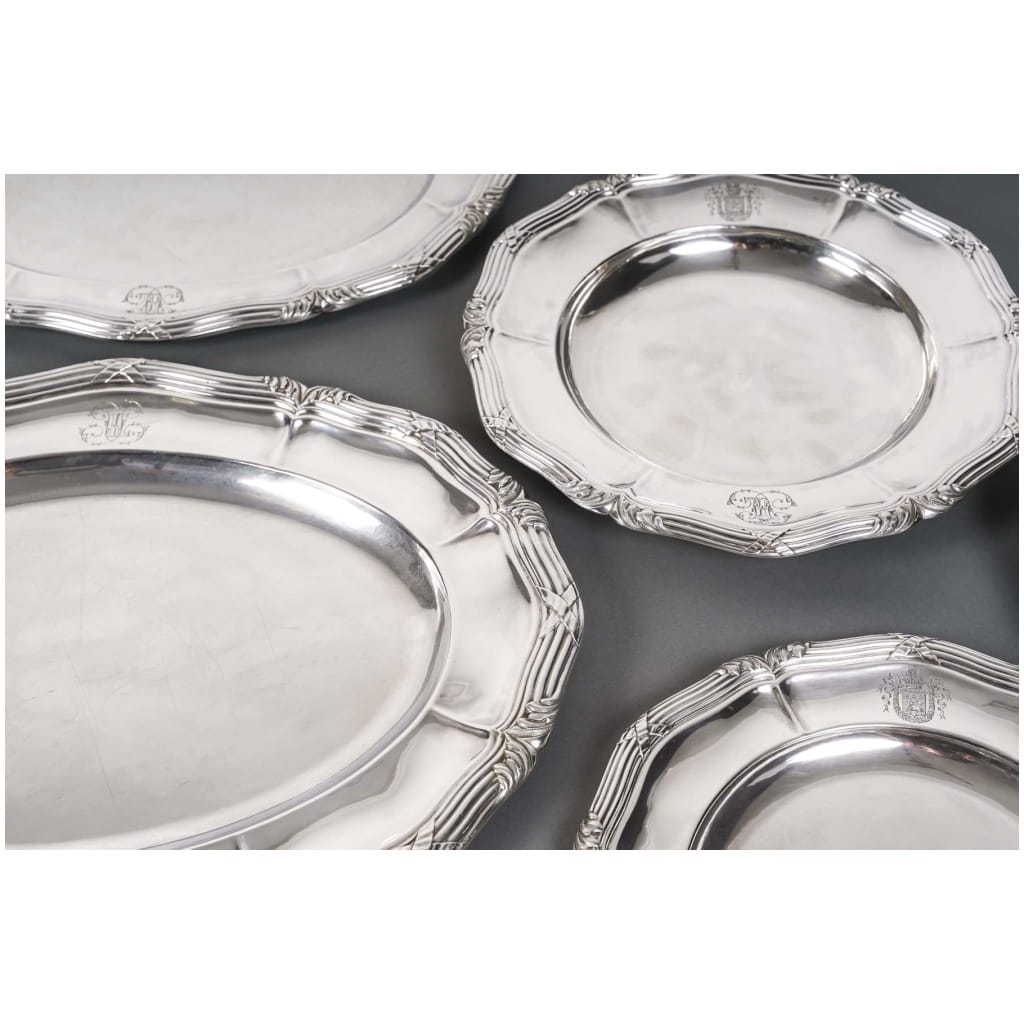 GUSTAVE ODIOT – SET OF TEN STERLING SILVER DISHES XIXTH CENTURY 9