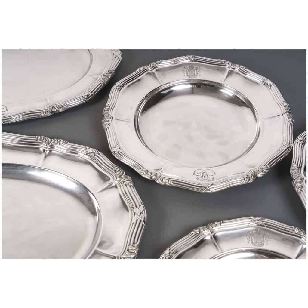 GUSTAVE ODIOT – SET OF TEN STERLING SILVER DISHES XIXTH CENTURY 10