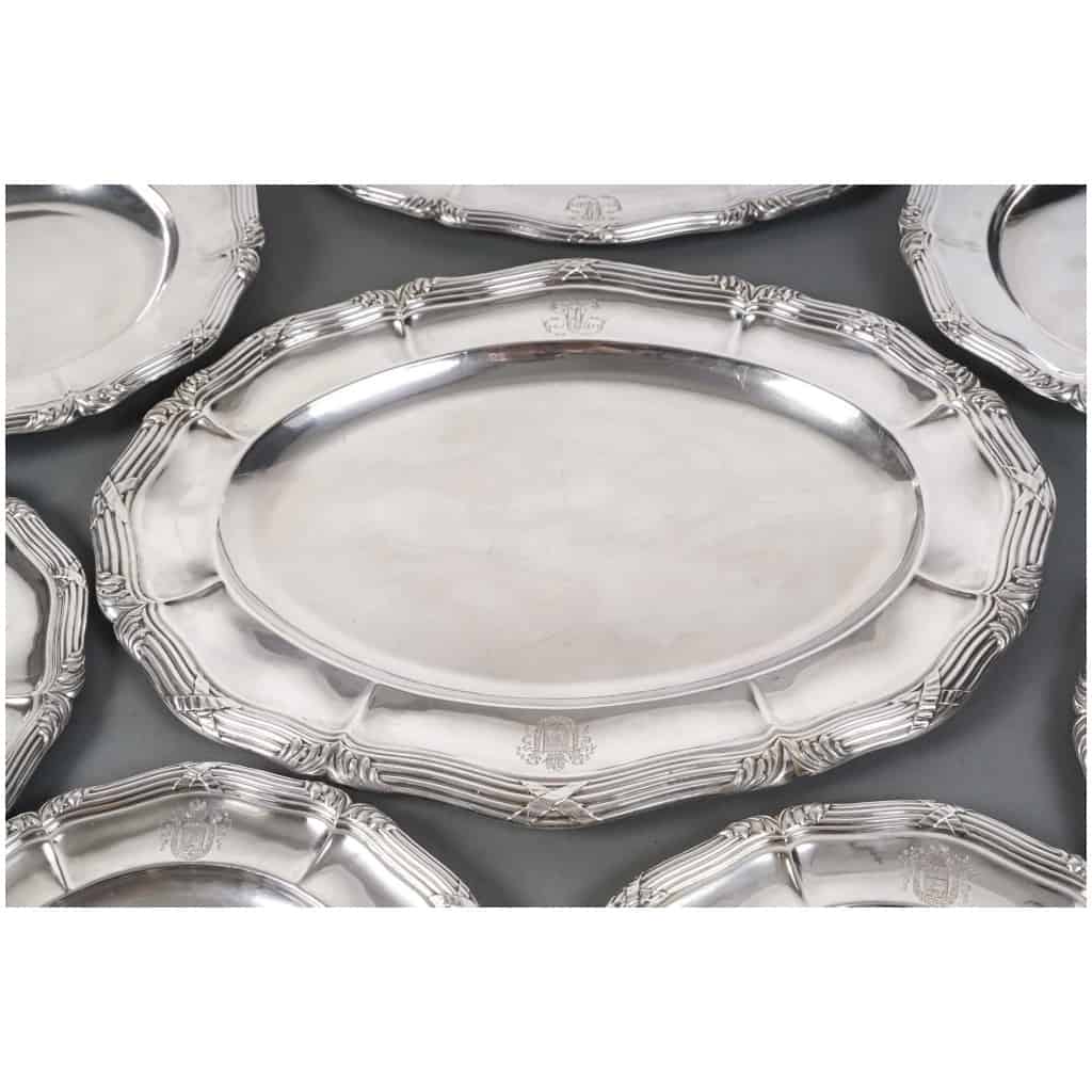 GUSTAVE ODIOT – SET OF TEN STERLING SILVER DISHES XIXTH CENTURY 13