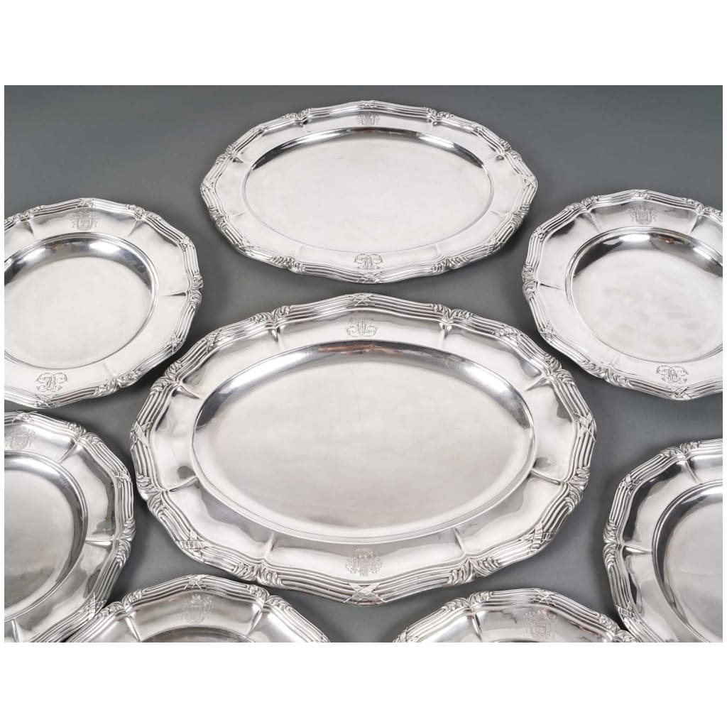 GUSTAVE ODIOT – SET OF TEN STERLING SILVER DISHES XIXTH CENTURY 17