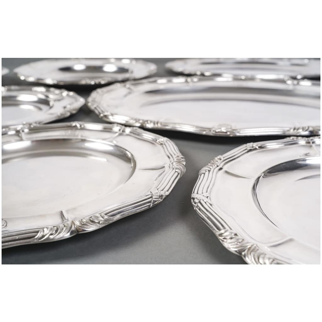 GUSTAVE ODIOT – SET OF TEN STERLING SILVER DISHES XIXTH CENTURY 18