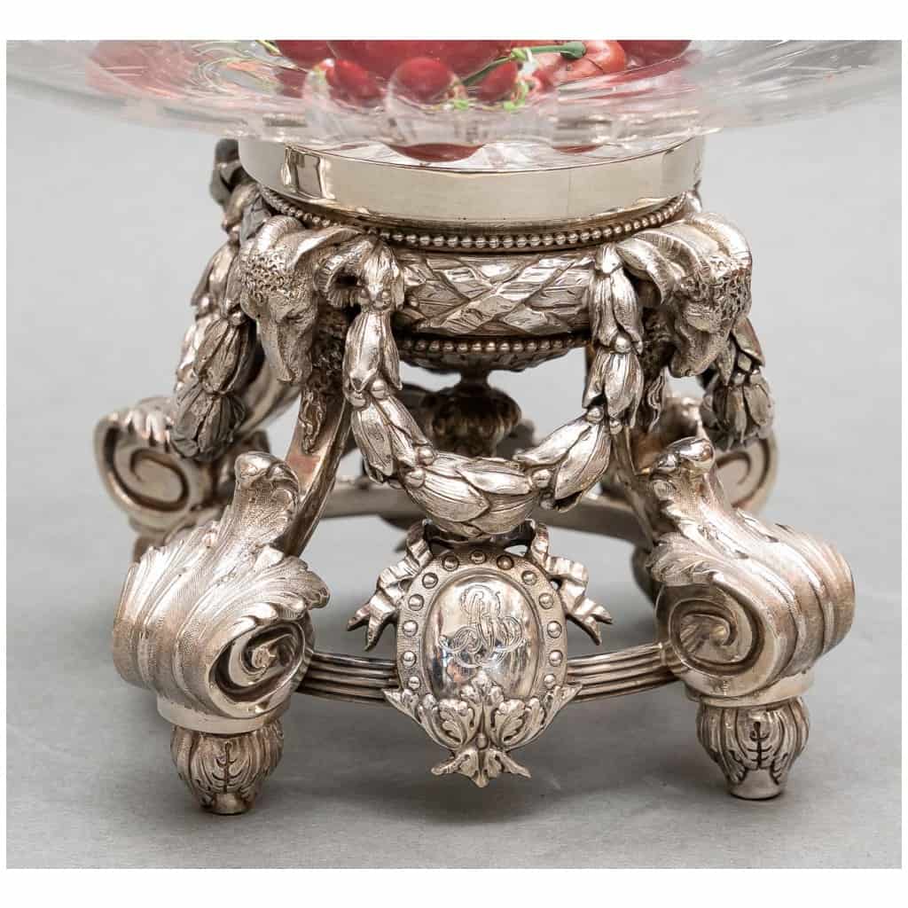 PAIRE DE COUPES EN CRISTAL GRAVÉ SUR SUPPORT EN ARGENT MASSIF XIXE 7