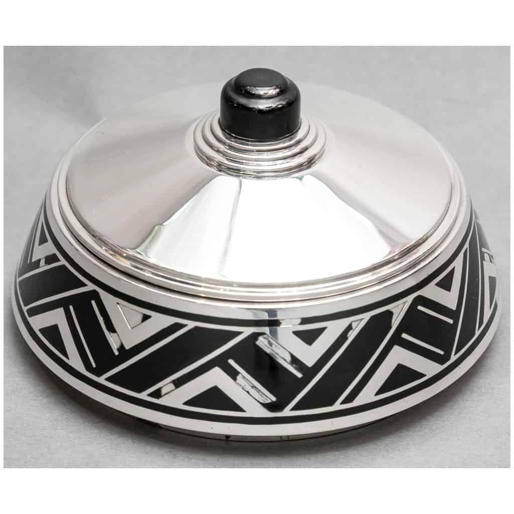 GOLDSMITH R. LINZELER – STERLING SILVER AND BLACK ENAMEL BOX – ART DECO 4 PERIOD