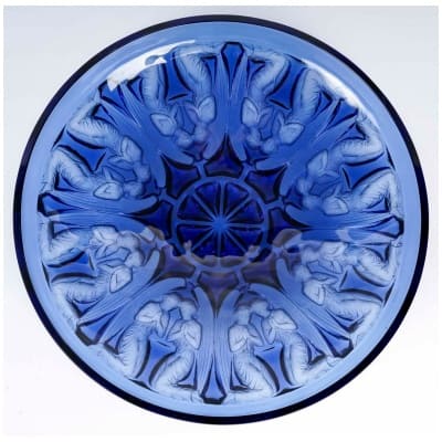 1930 René Lalique – Coupe Anges Verre Bleu Saphir