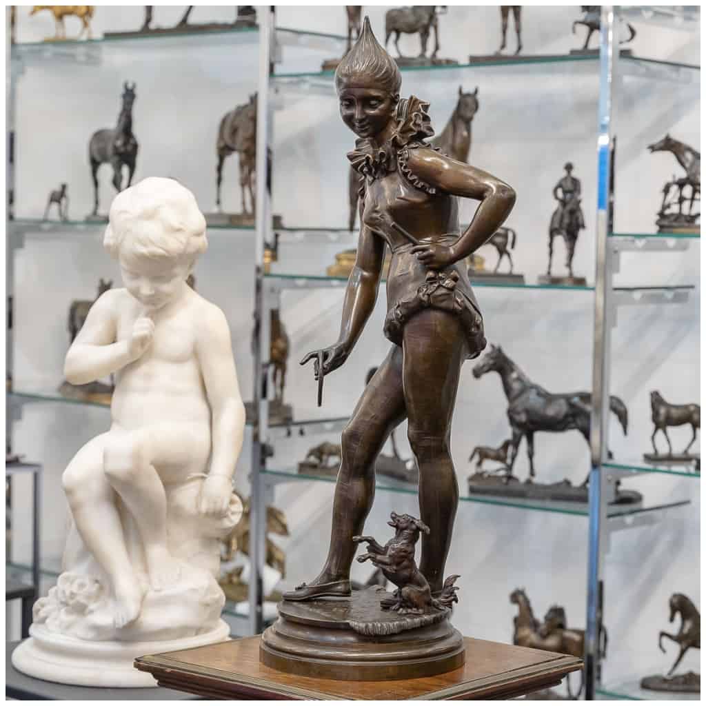 Sculpture – La Dresseuse De Chien , Vincent Désiré Faure De Broussé (1843-1908) – Bronze 5