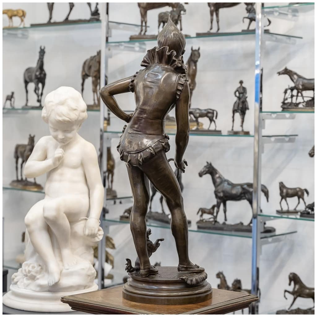 Sculpture – La Dresseuse De Chien , Vincent Désiré Faure De Broussé (1843-1908) – Bronze 9