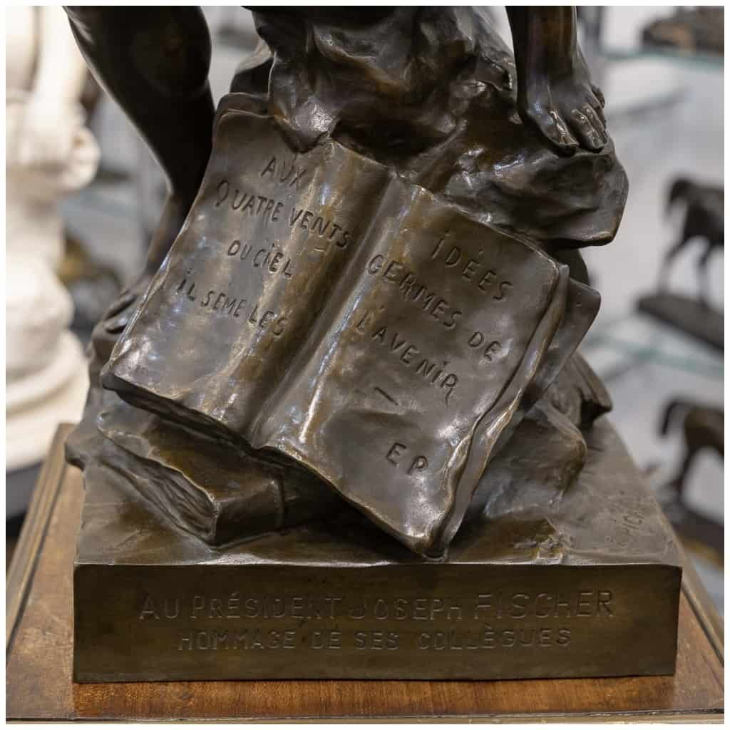Sculpture – « Le Semeur d’Idées » , Émile – Louis Picault (1833-1915) – Bronze 9
