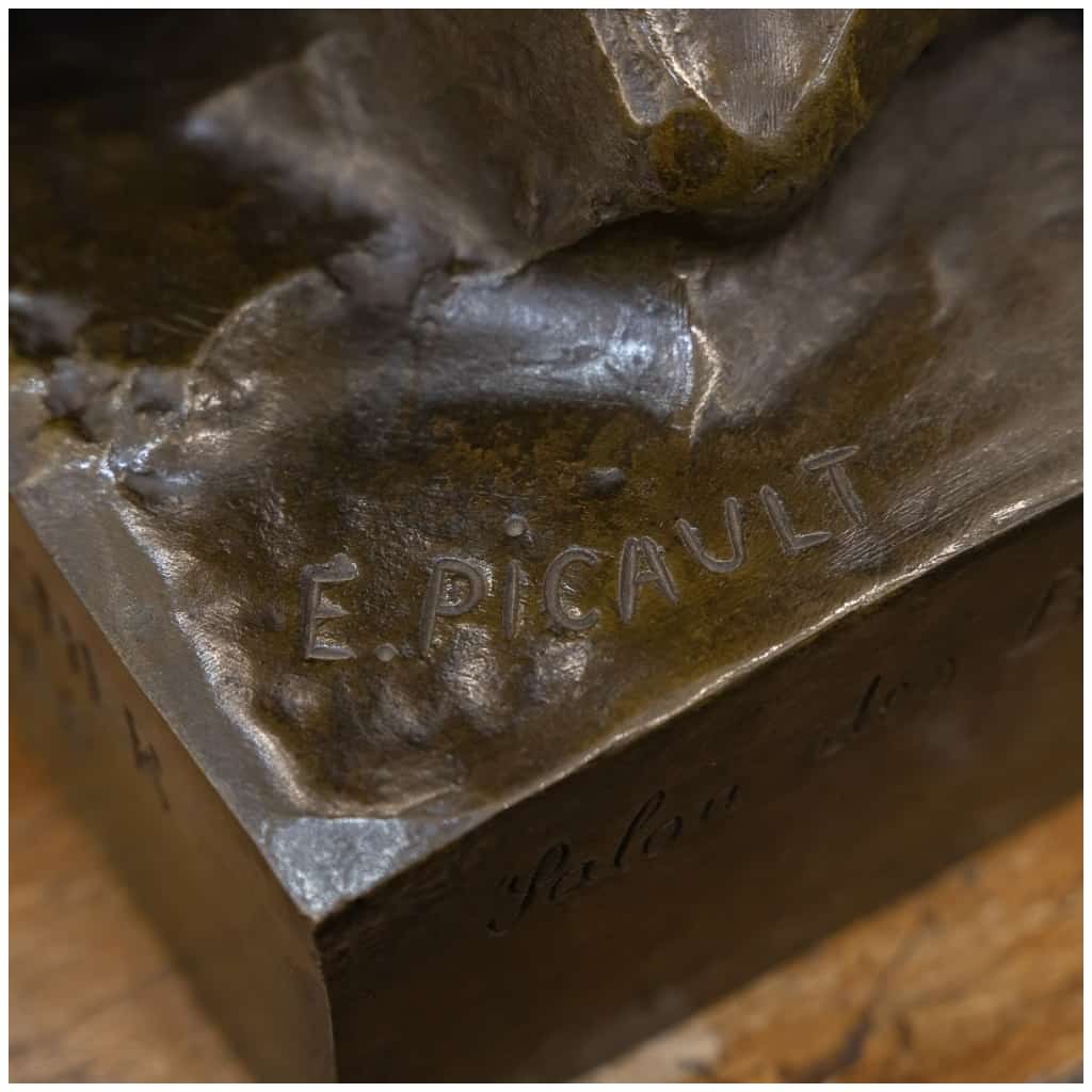 Sculpture – “The Sower of Ideas”, Émile – Louis Picault (1833-1915) – Bronze 11