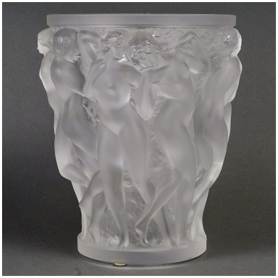Lalique France After René Lalique – Bacchantes White Crystal Vase