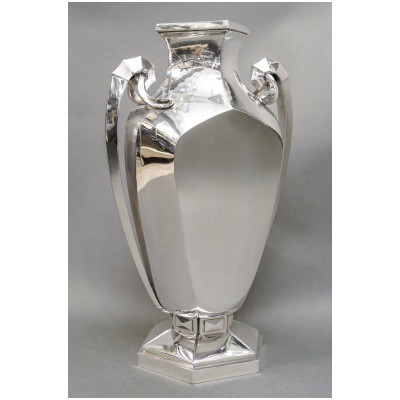 GOLDSMITH BOULENGER – ART DECO SOLID SILVER VASE CIRCA 1925/1930