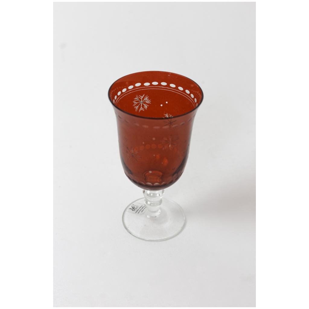 Ensemble de verres de style cristal de bohème, travail contemporain 7