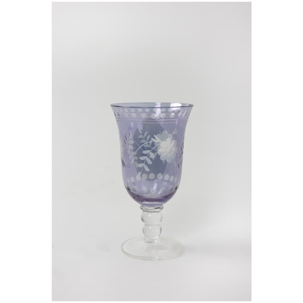 Ensemble de verres de style cristal de bohème, travail contemporain 8