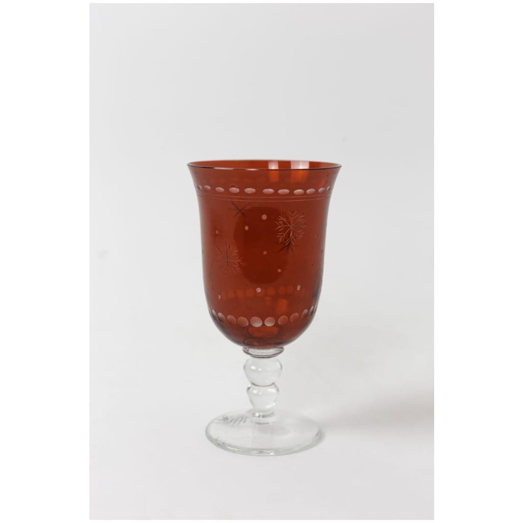 Ensemble de verres de style cristal de bohème, travail contemporain 6