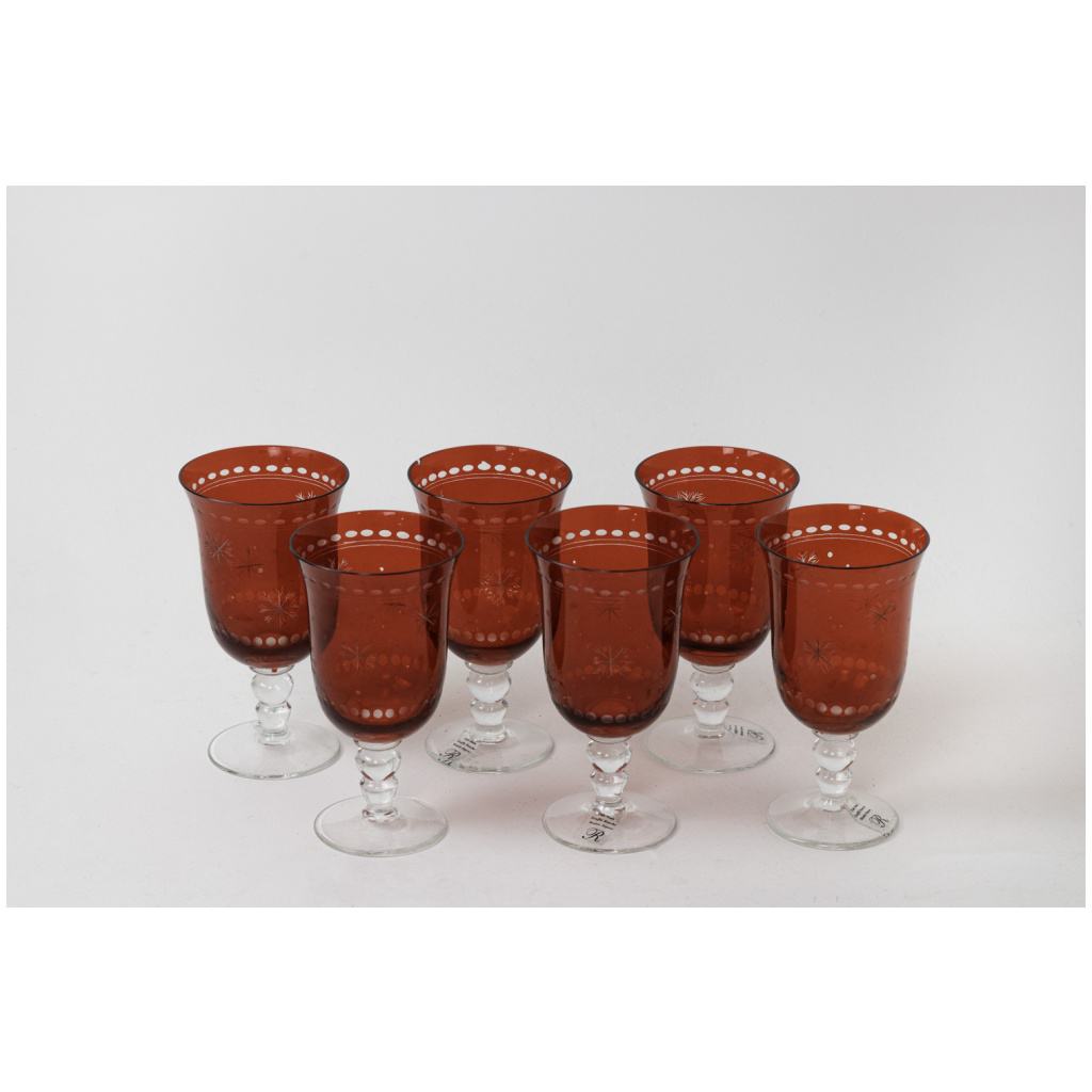 Bohemian Crystal Style Glasses Set, Contemporary Work 4