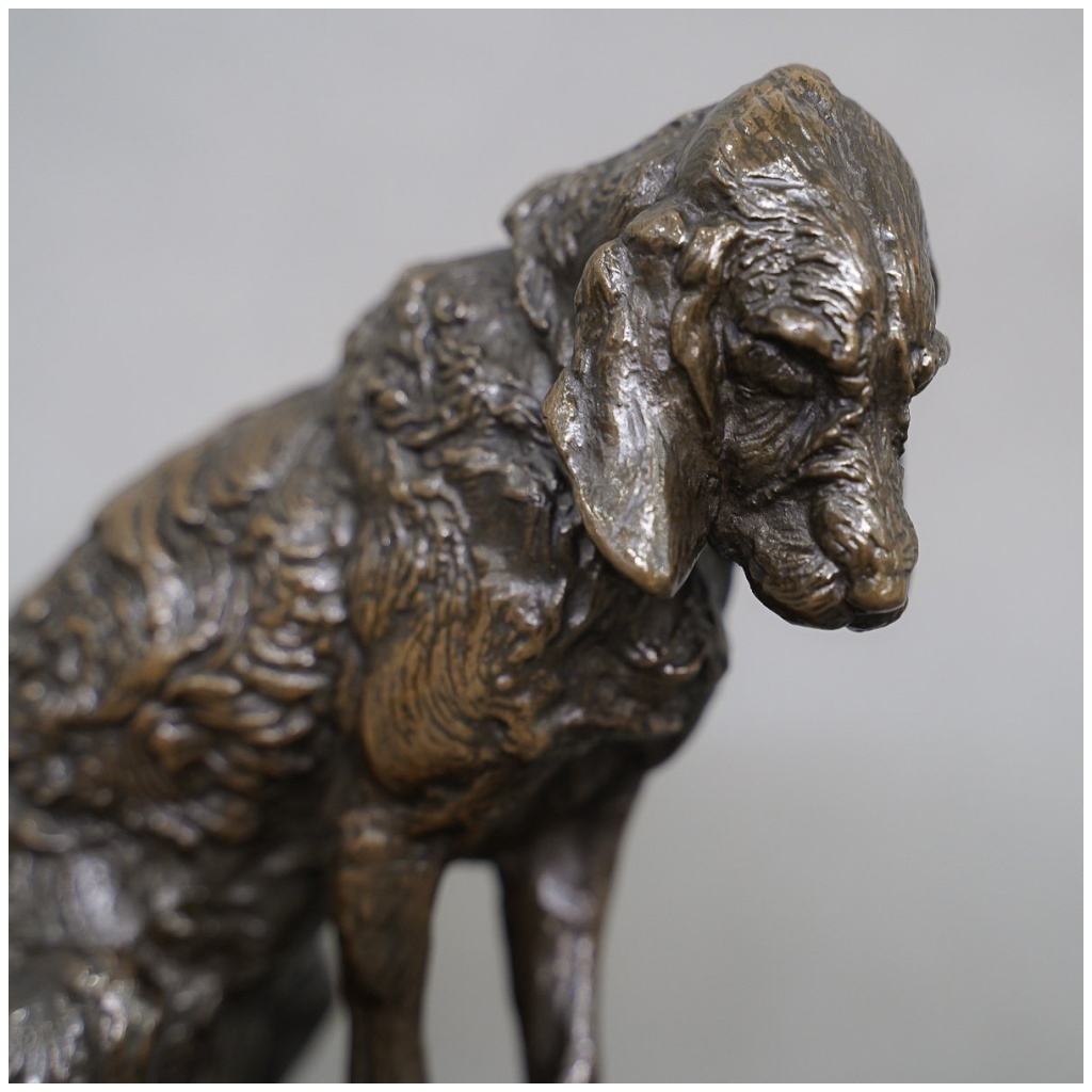 Sculpture – Chien Terrier Assis , Emmanuel Frémiet (1824-1910) – Bronze 4