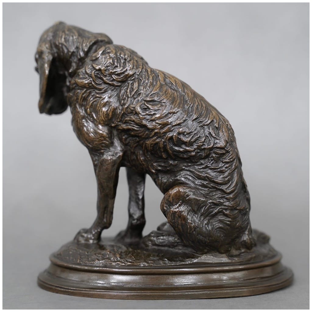 Sculpture – Chien Terrier Assis , Emmanuel Frémiet (1824-1910) – Bronze 6