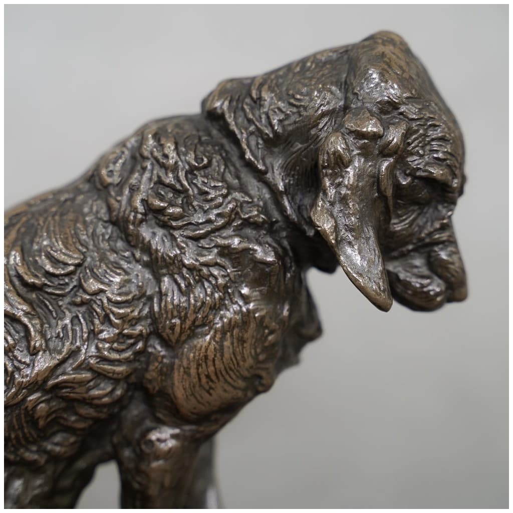 Sculpture – Chien Terrier Assis , Emmanuel Frémiet (1824-1910) – Bronze 7