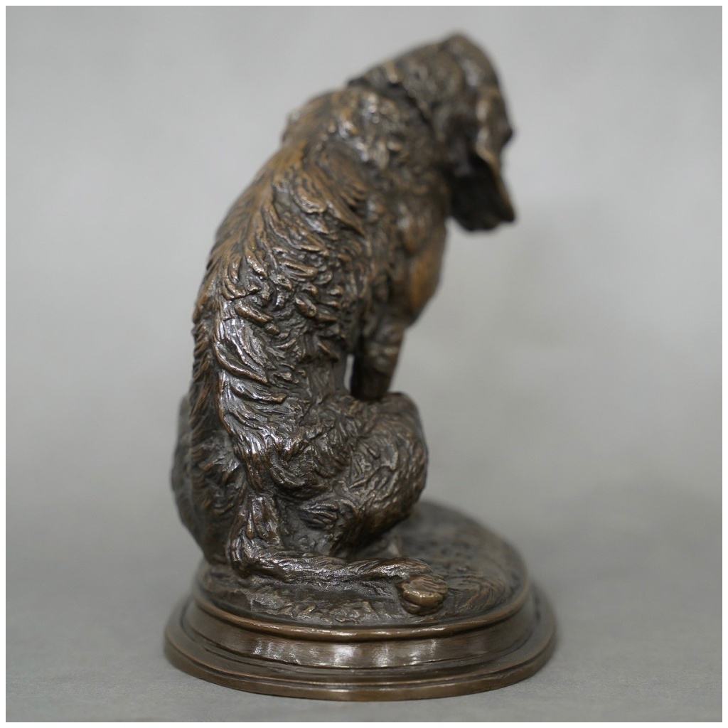 Sculpture – Chien Terrier Assis , Emmanuel Frémiet (1824-1910) – Bronze 8