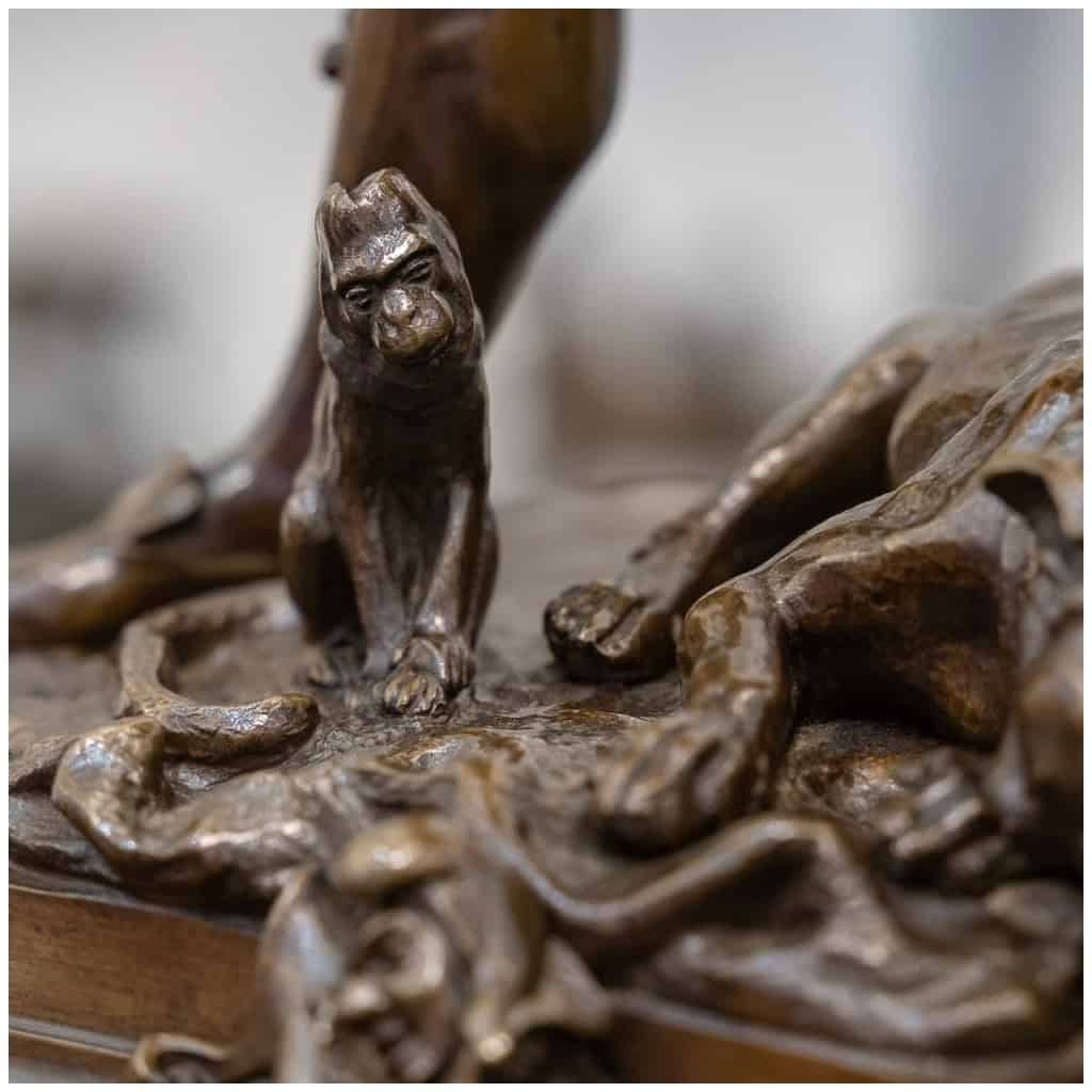 Sculpture – “Sont Ils Gentis”, Alfred Barye (1839-1895) – Bronze 11