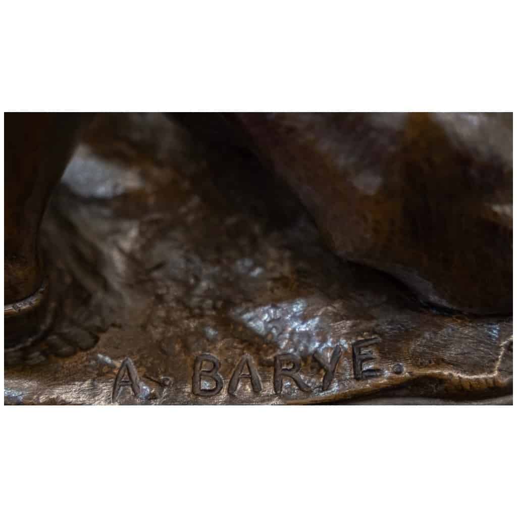 Sculpture – “Sont Ils Gentis”, Alfred Barye (1839-1895) – Bronze 12
