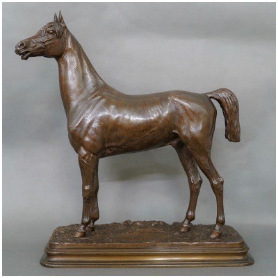 Sculpture – Cheval Pur-Sang « KAOLIN » , Alfred Dubucand (1828 – 1894) – Bronze
