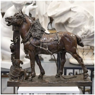 Sculpture – Cheval De Renfort , Arthur Jacques Le Duc (1848 – 1918) – Bronze