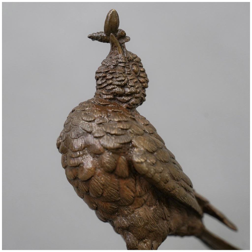Sculpture – L’ Oiseau À L’ Abeille , Jules Moigniez (1835-1894) – Bronze 5
