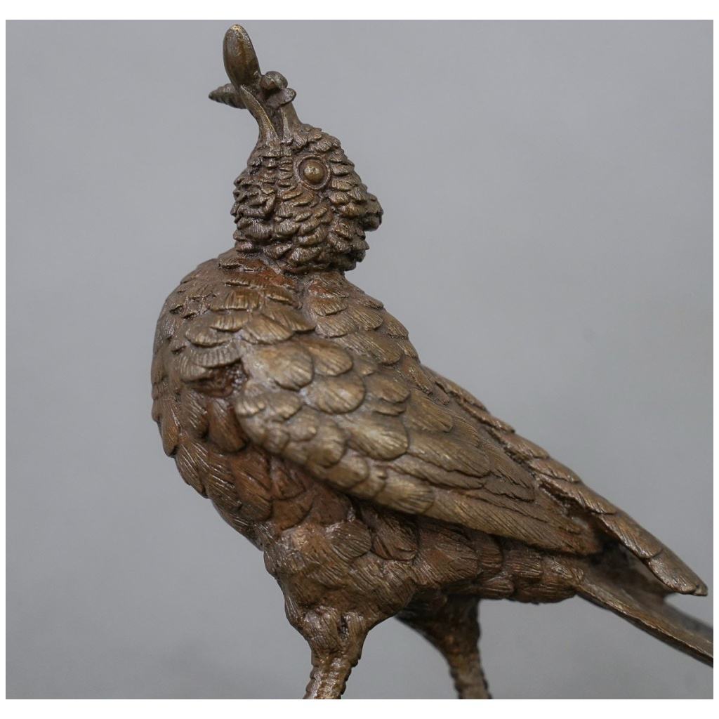 Sculpture – L’ Oiseau À L’ Abeille , Jules Moigniez (1835-1894) – Bronze 6