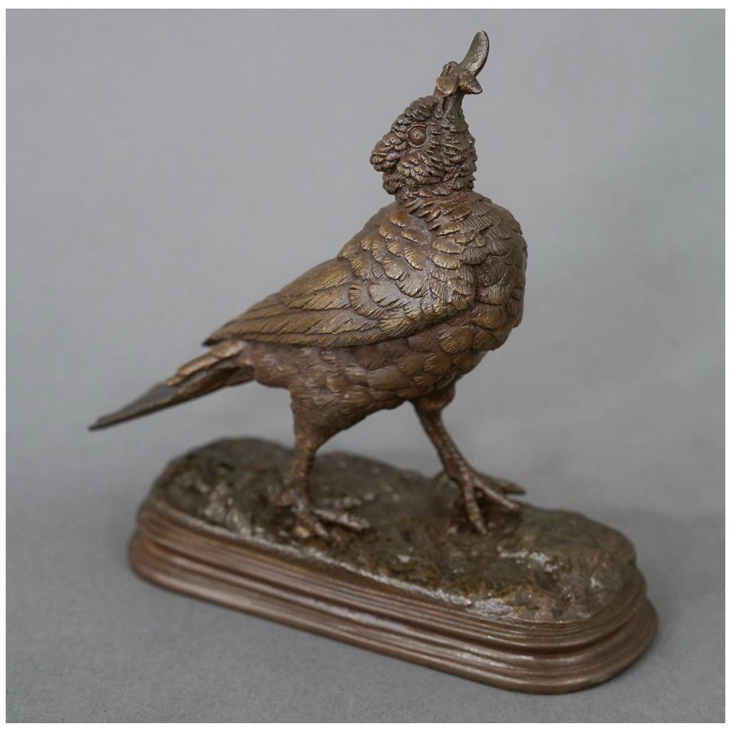 Sculpture – L’ Oiseau À L’ Abeille , Jules Moigniez (1835-1894) – Bronze 7
