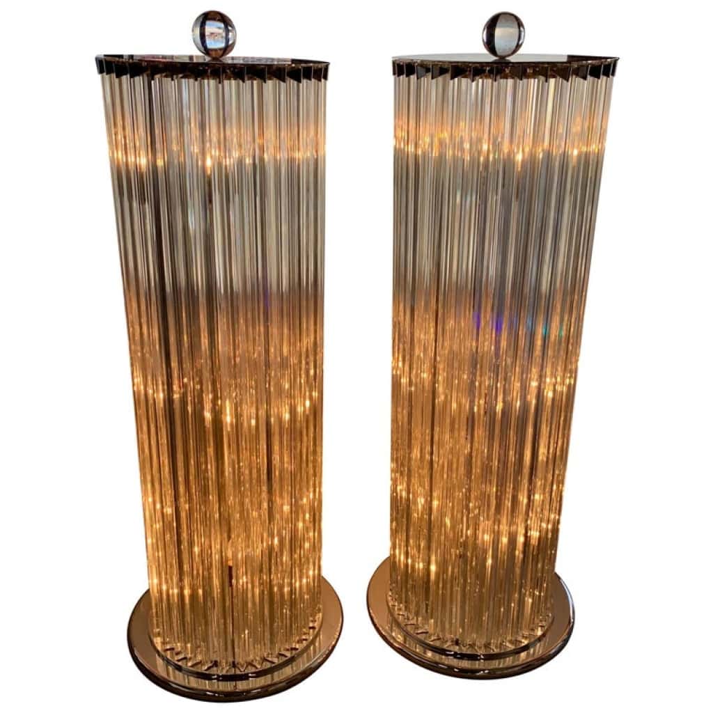 Deux Colonnes lumieuses en verre de Murano 3