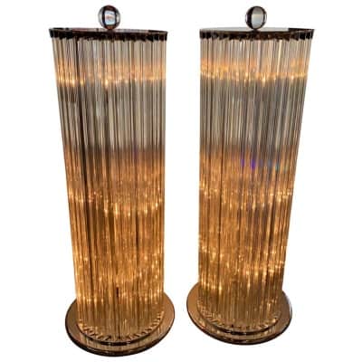 Two Murano glass light columns