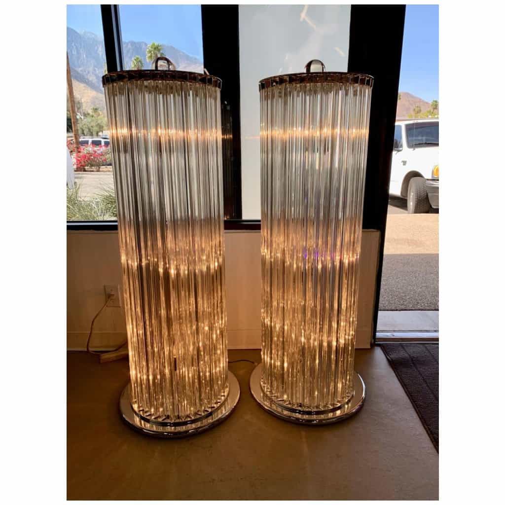 Deux Colonnes lumieuses en verre de Murano 7