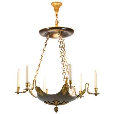 Baguès House. Empire style chandelier in gilded bronze. 1950s.