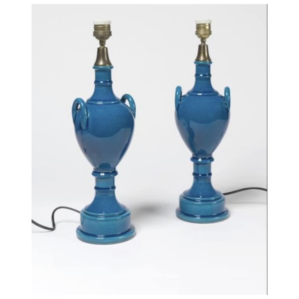 Paire de lampes par Pol Chambost 5