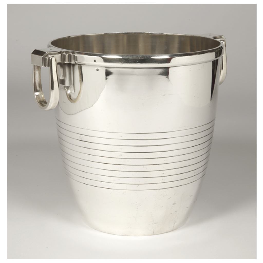 GOLDSMITH CAMPENHOUT – STERLING SILVER COOLER, ART DECO 3