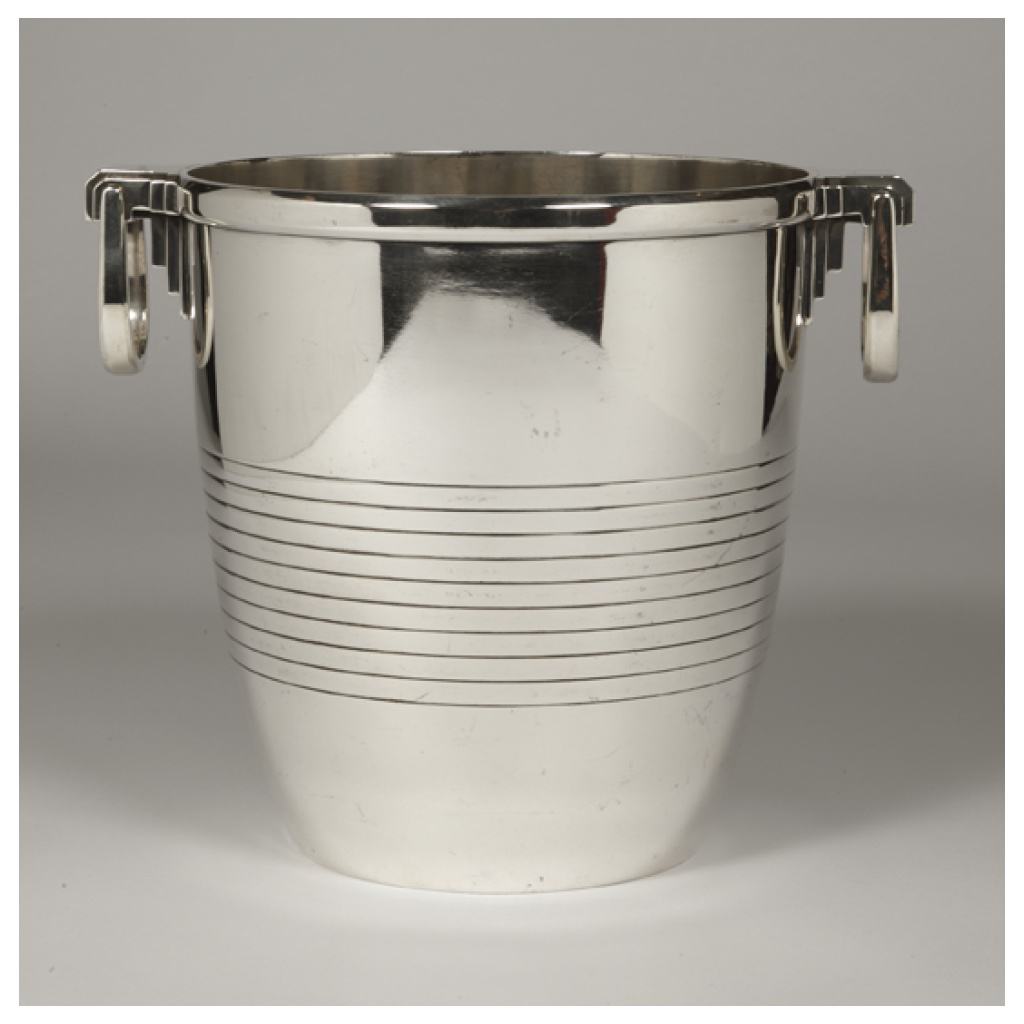 GOLDSMITH CAMPENHOUT – STERLING SILVER COOLER, ART DECO 4