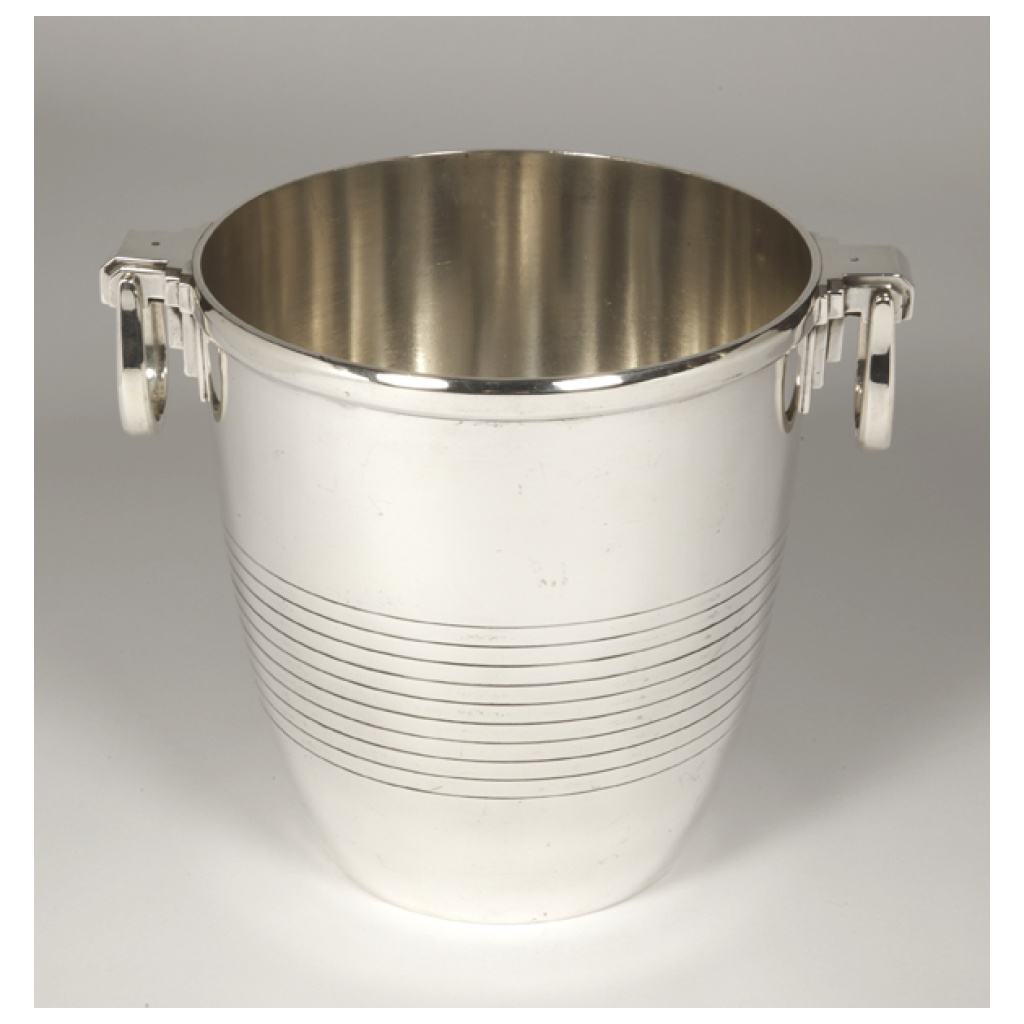 GOLDSMITH CAMPENHOUT – STERLING SILVER COOLER, ART DECO 5