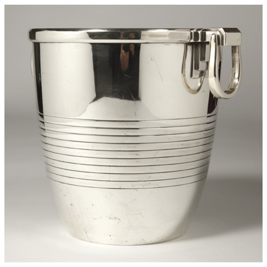 GOLDSMITH CAMPENHOUT – STERLING SILVER COOLER, ART DECO 9