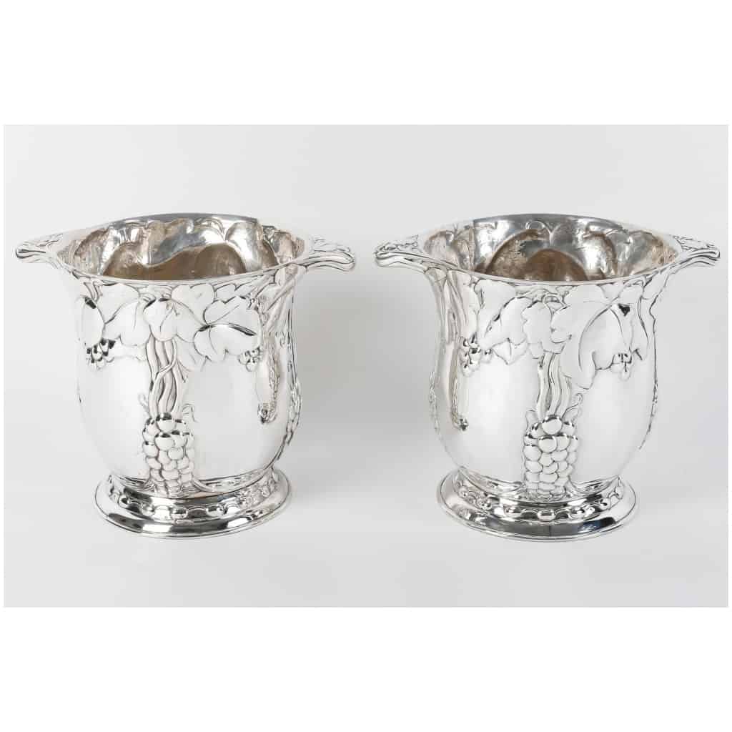 JEAN SERRIERE – PAIR OF SILVER COOLERS CIRCA 1900 20