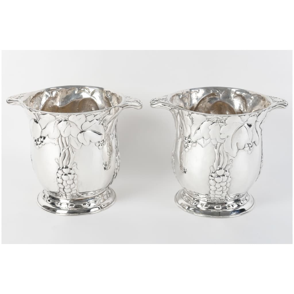 JEAN SERRIERE – PAIR OF SILVER COOLERS CIRCA 1900 21
