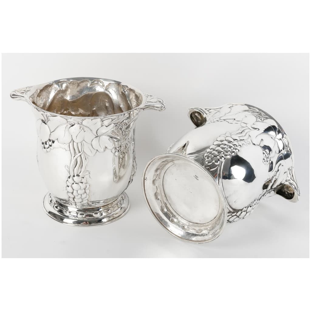 JEAN SERRIERE – PAIR OF SILVER COOLERS CIRCA 1900 28