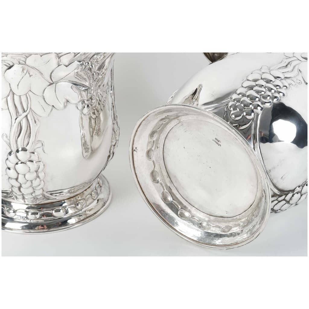 JEAN SERRIERE – PAIR OF SILVER COOLERS CIRCA 1900 29