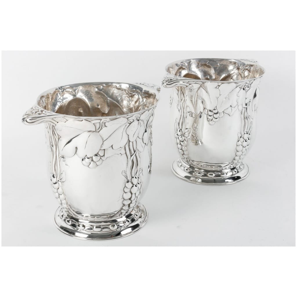 JEAN SERRIERE – PAIR OF SILVER COOLERS CIRCA 1900 31